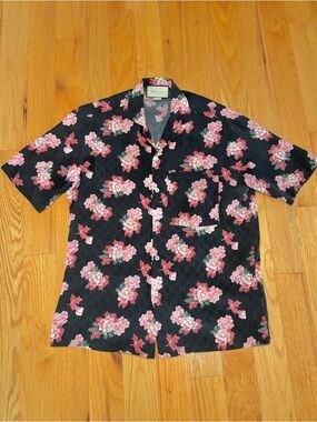 Gucci GG Silk Floral Button Shirt